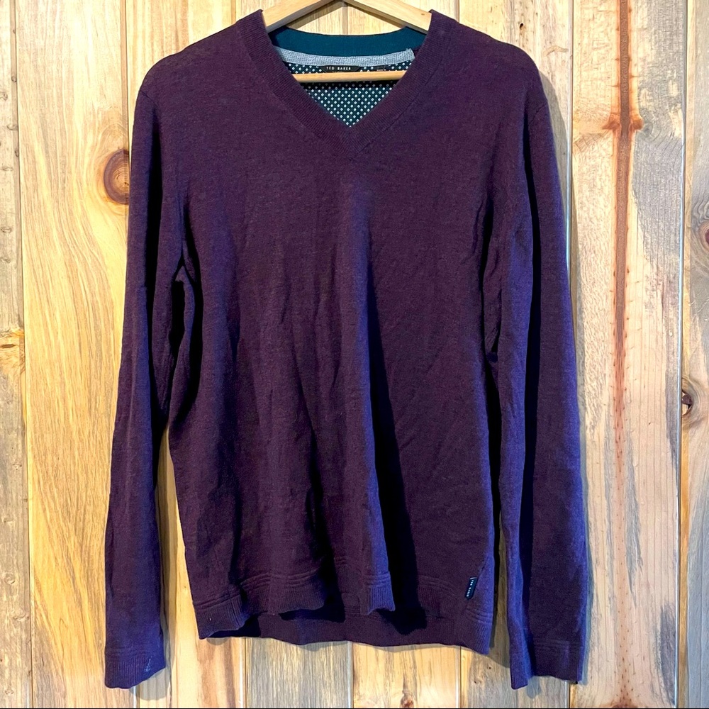 Ted Baker London V Neck Wool Sweater